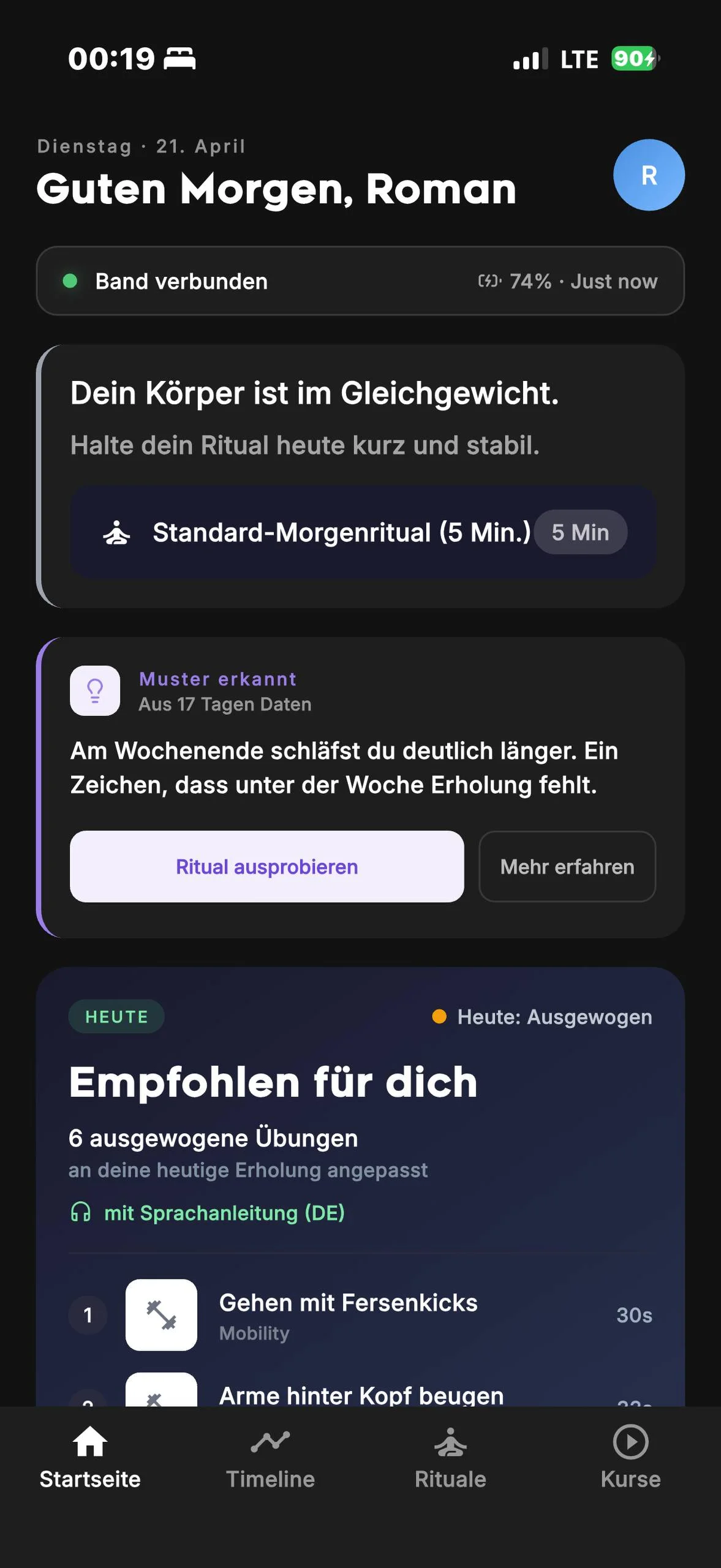 FITprofil-App: ruhig formuliertes Muster